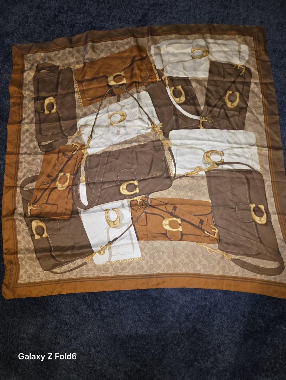Coach Tabby Bag Print Silk Square Scarf - Picture 2 of 6
